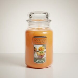 Yankee‎ Candle Mango Ice Cream Large Jar 22oz Retired Rare Discontinued 1632336